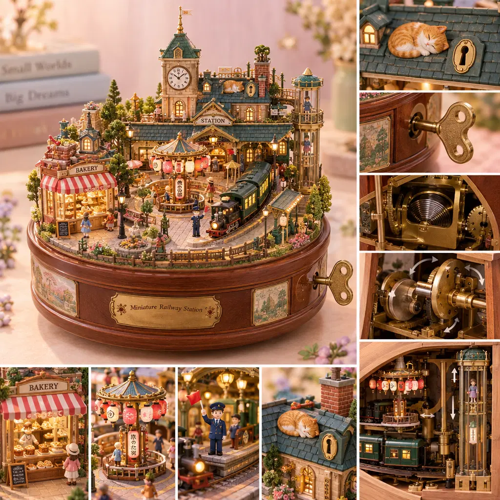 Wind-Up Miniature World — an example generated with GPT Image 2.5 from the prompt on this card