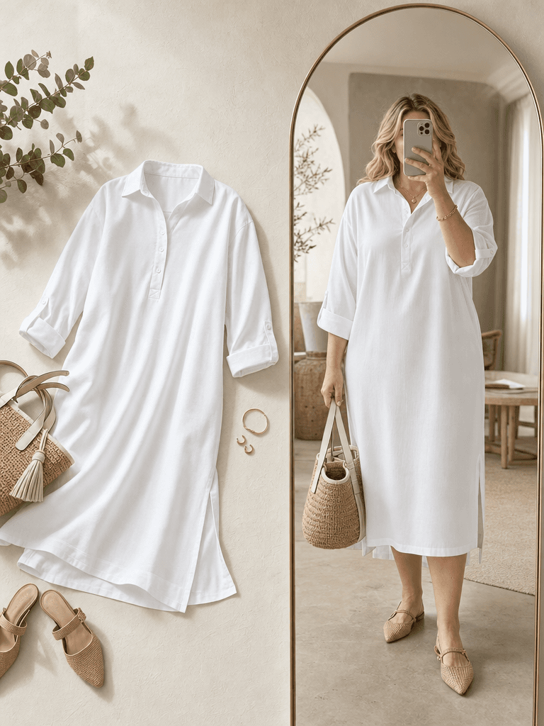 Plus-Size Model Flat-Lay Composite